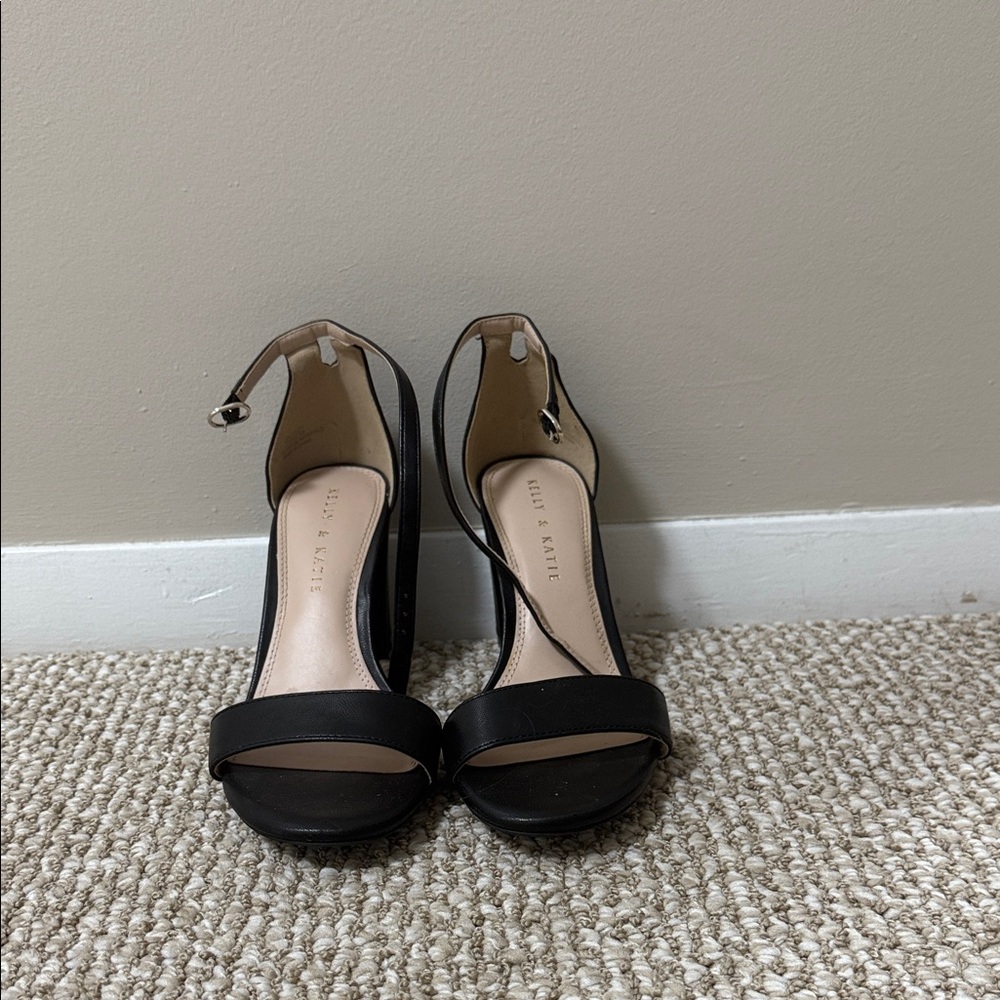 Kelly & Katie Black Open Toe Heels